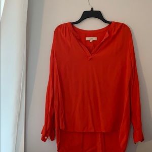 Coral long sleeve blouse